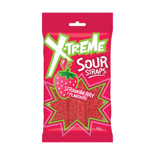 X-treme Sour Straps Strawberry 160g